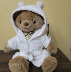 FAO Schwarz Teddy Bear In Robe & Pajamas 12 Inch NEW Gift Sleep